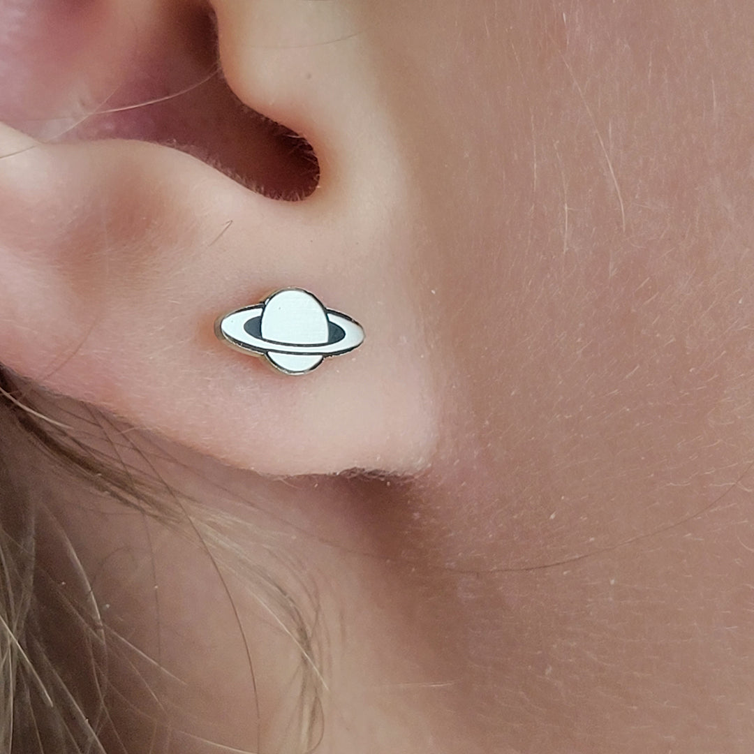 Sterling Studs - Saturn and Moon