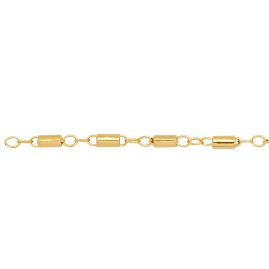 14K GF 1.7mm Cable Chain with Tube Beads