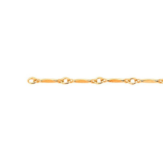 14K GF 1.4mm Dapped Bar and Link Chain