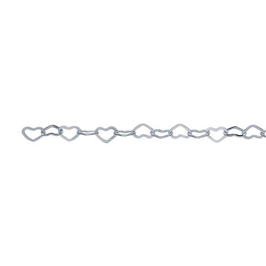 Sterling Silver 1.9mm Flat Heart Link Chain
