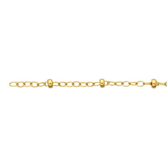 14k GF 1.2mm Oval Cable Chain With 2mm Roundel Beads