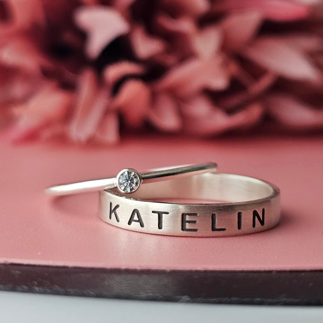 Sterling Silver Personalized Band set