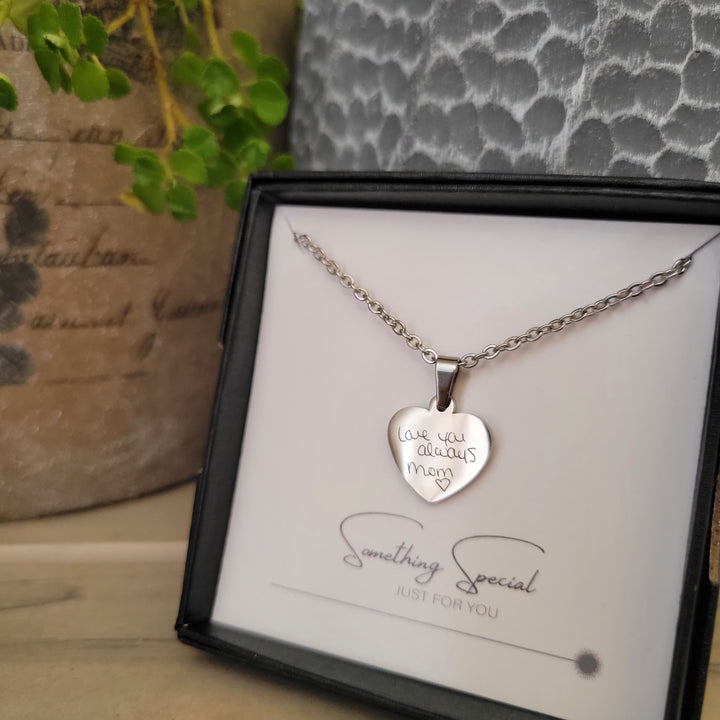 Stainless Heart Handwriting Necklace