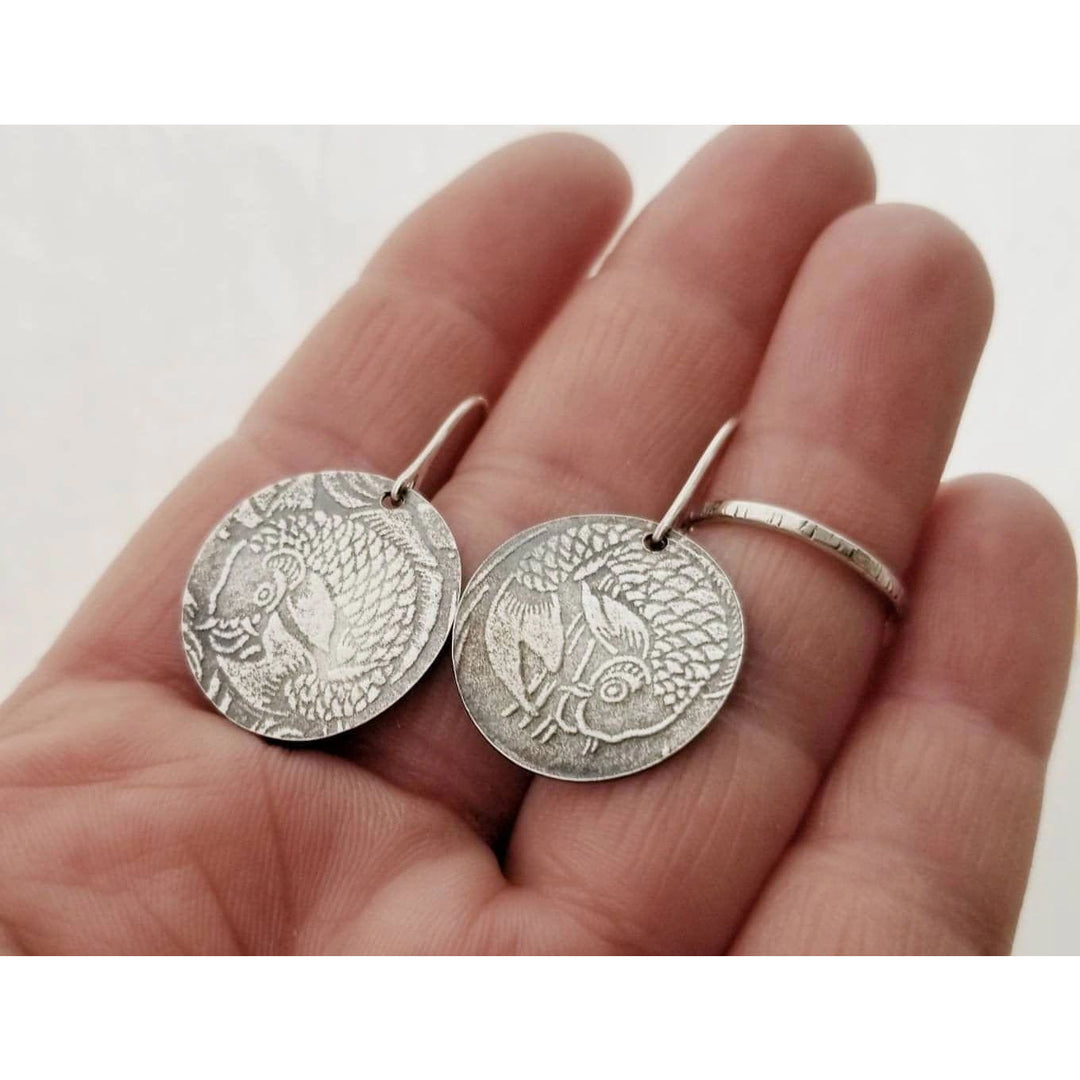 Silver Koi fish Earrings