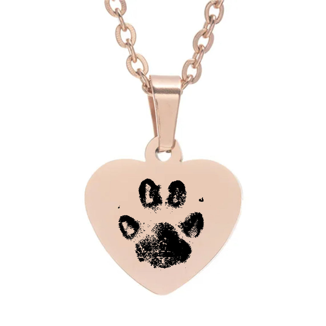 Stainless Steel Paw Print Necklace